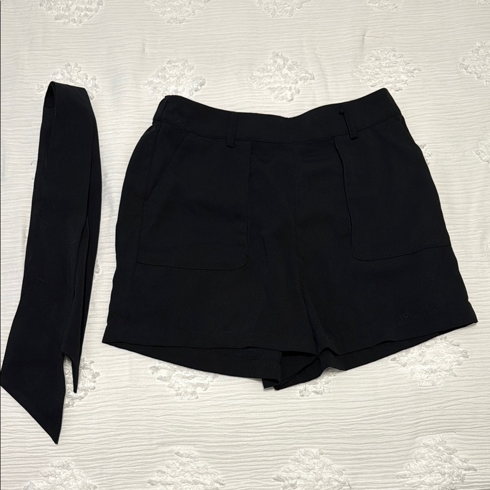 a new day High Waist Black Shorts